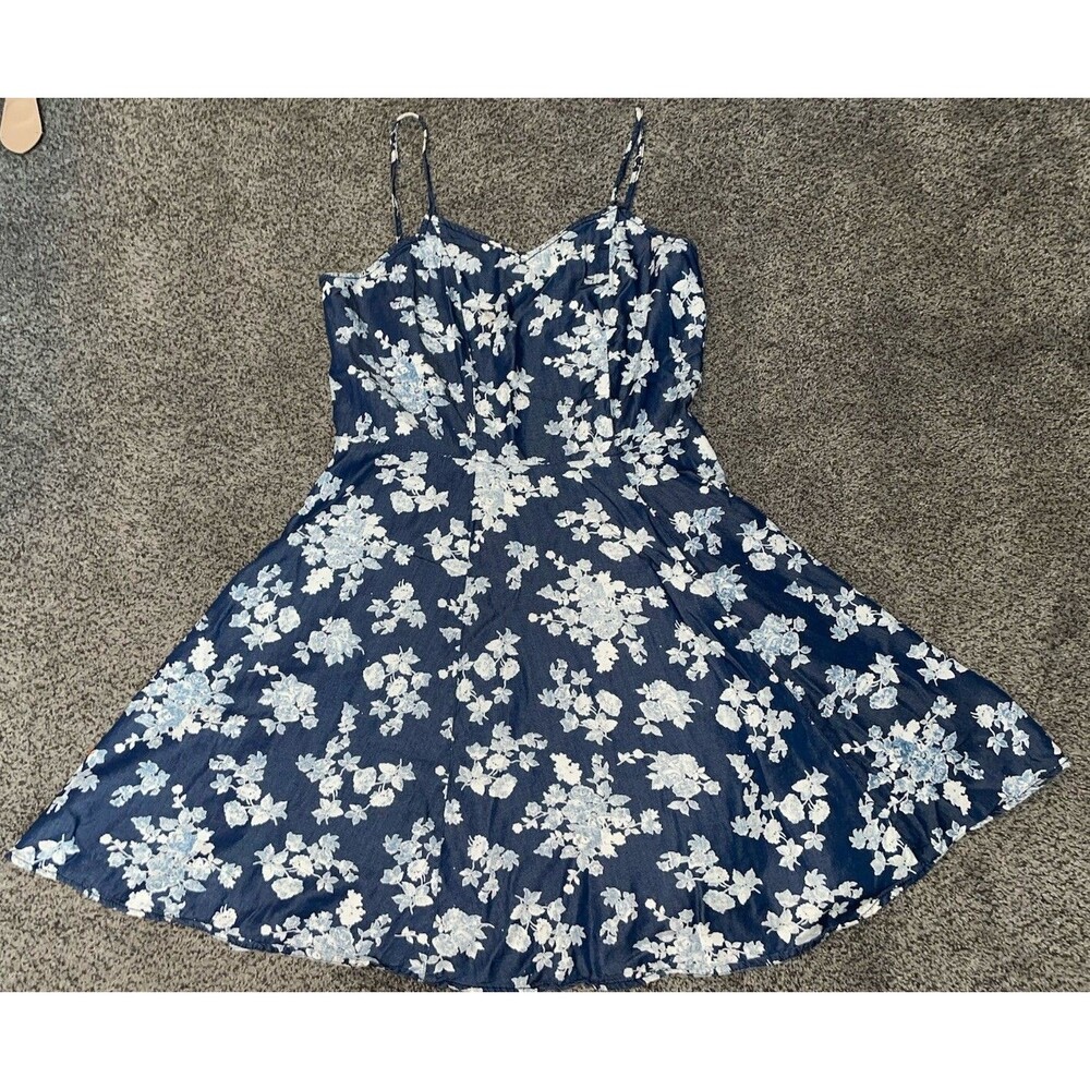 Design Lab Whimsical Blue White Floral Sundress Lord And Taylor Size Small Fit